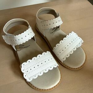 Livie & Luca White Scalloped Strap Sandals